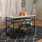 Marble Top Metal Kitchen Island with 2 Slated Shelves Gray and White By Casagear Home BM214991