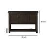 Transitional Style Server with 3 Doors and Open Bottom Shelf Brown By Casagear Home BM215021