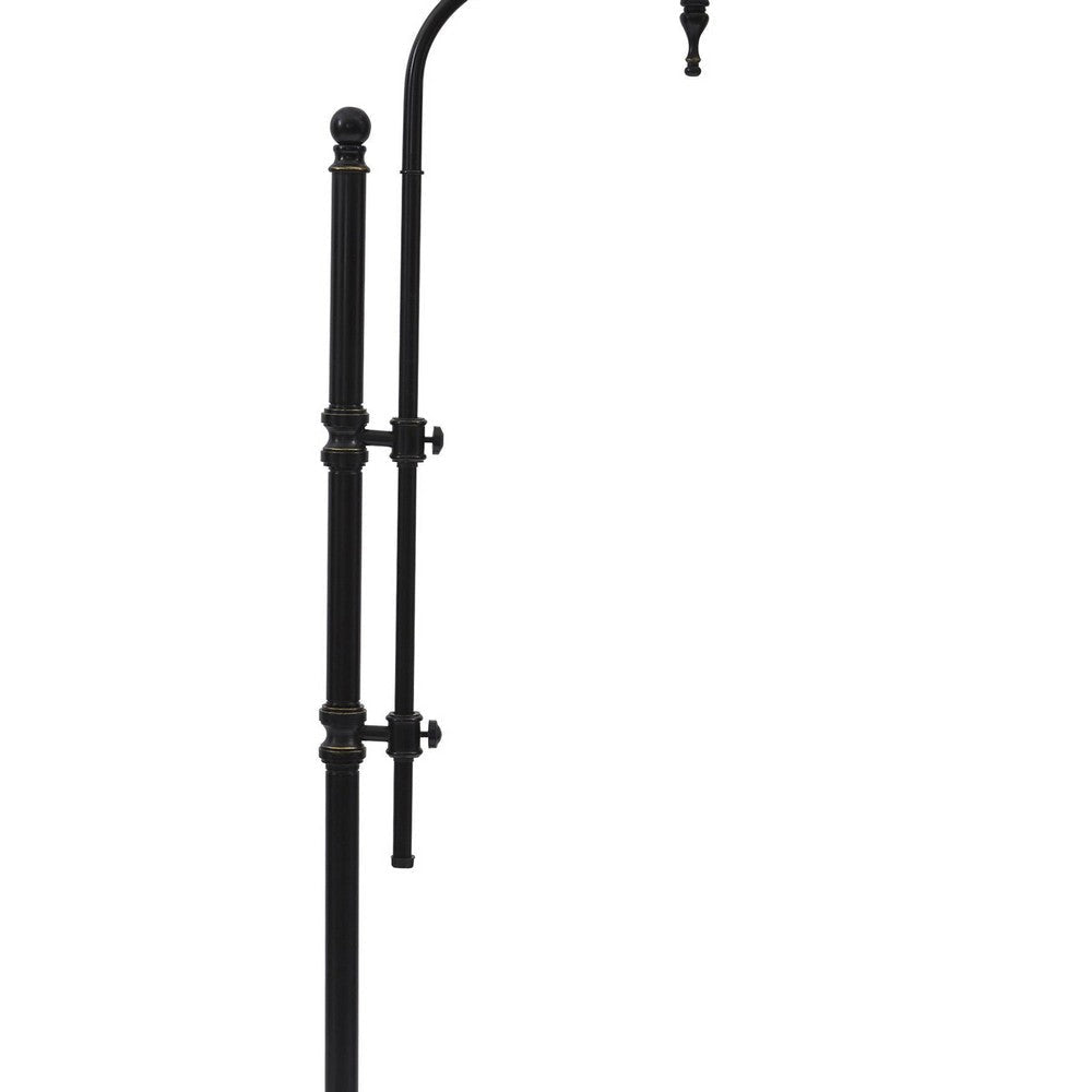 Contemporary Drum Shade Metal Frame Floor Lamp Black and Light Gray By Casagear Home BM215054