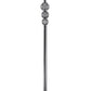 Tapered Drum Shade Metal Floor Lamp with Crystal Accent Silver and White By Casagear Home BM215055