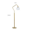 Glass Shade Tilted Metal Frame Floor Lamp Antique Gold and Clear By Casagear Home BM215058