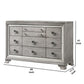 Beaded Wooden Frame Dresser with 10 Drawers Gray and Silver By Casagear Home BM215136