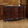 9 Drawers Dresser with Engraved Details and Bracket Feet Cherry Brown By Casagear Home BM215148