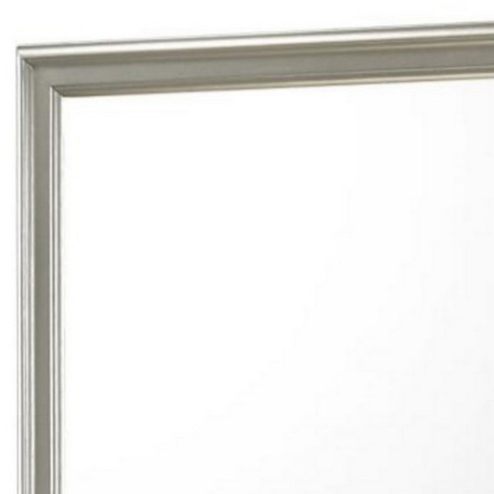 38’ Square Molded Frame Dresser Top Mirror Antique Silver By Casagear Home BM215167