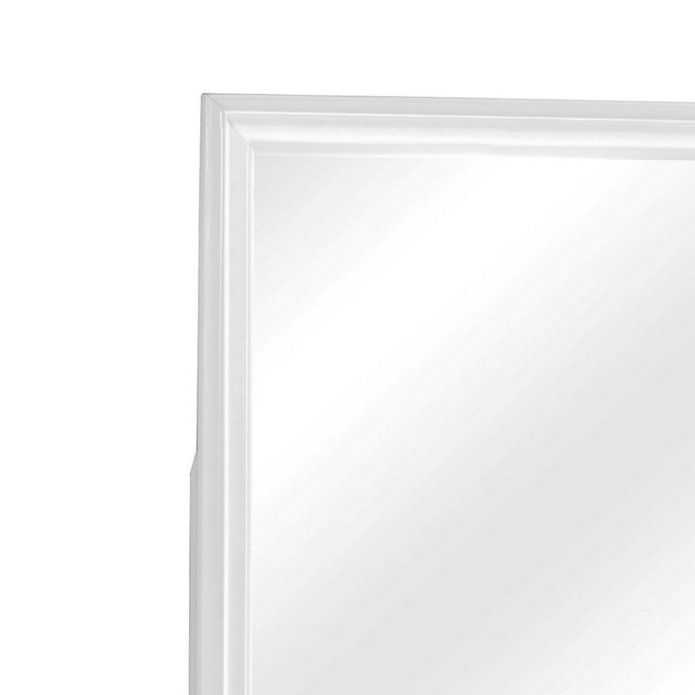 38’ Square Wood Frame Dresser Top Mirror White By Casagear Home BM215170