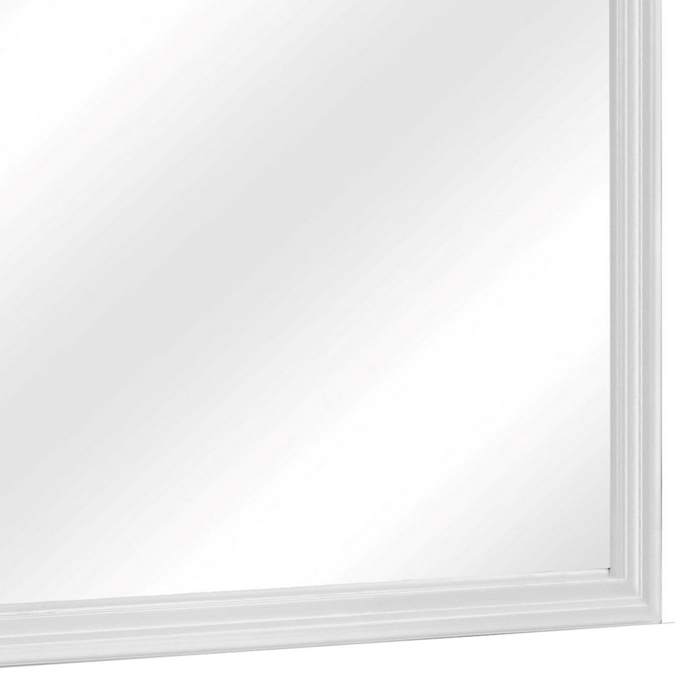 38’ Square Wood Frame Dresser Top Mirror White By Casagear Home BM215170