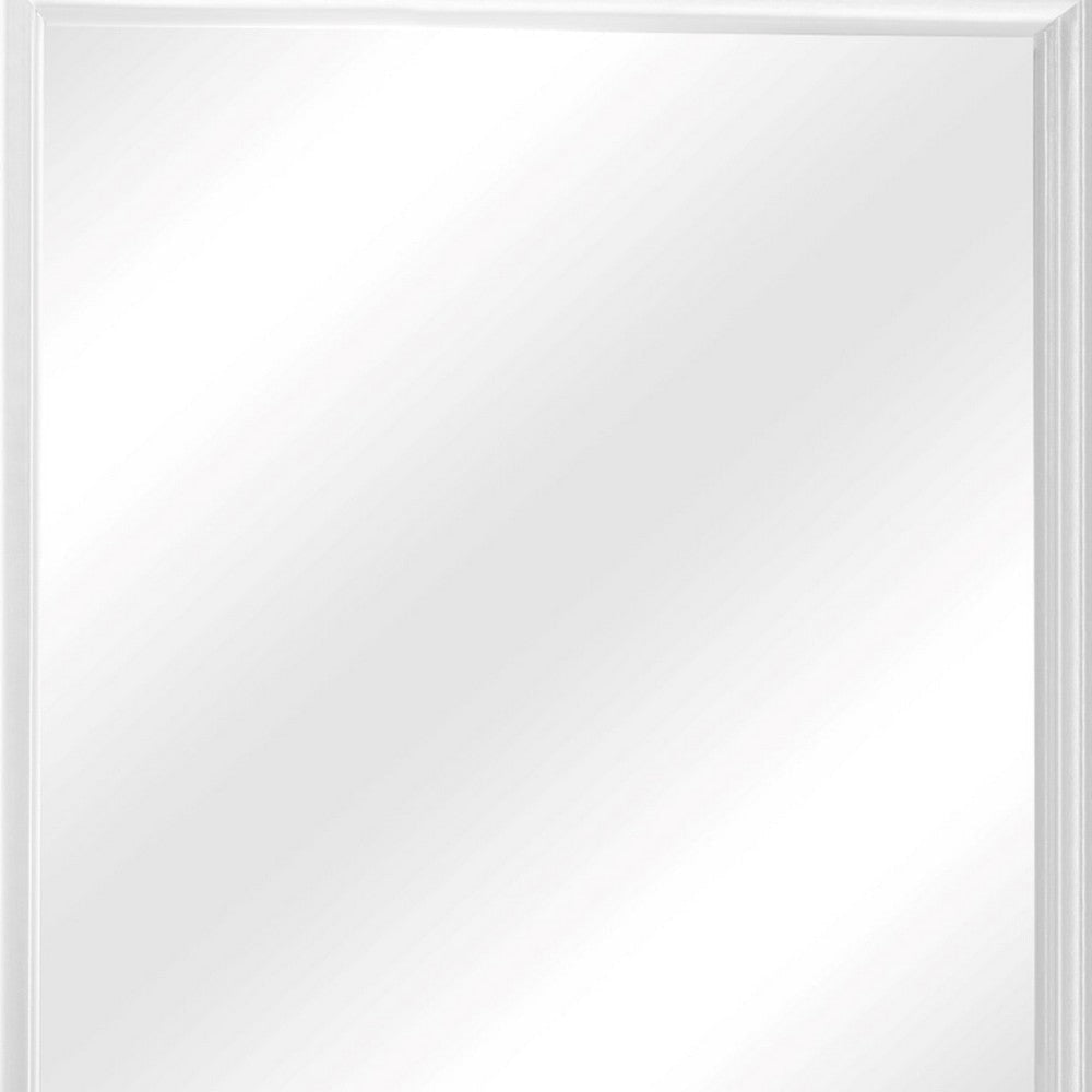 38’ Square Wood Frame Dresser Top Mirror White By Casagear Home BM215170