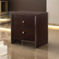 2 Drawer Nightstand with Sled Base, Cherry Brown By Casagear Home