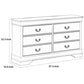 Transitional Style 6 Drawer Dresser with Metal Pulls White By Casagear Home BM215248