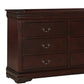 Transitional Style 6 Drawer Dresser with Metal Pulls Cherry Brown By Casagear Home BM215249