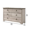 6 Drawer Wooden Dresser with Metal Ring Pulls Weathered Brown By Casagear Home BM215299