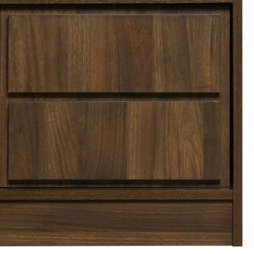 False Drawer Front Nightstand with Woodgrain Details Brown By Casagear Home BM215310