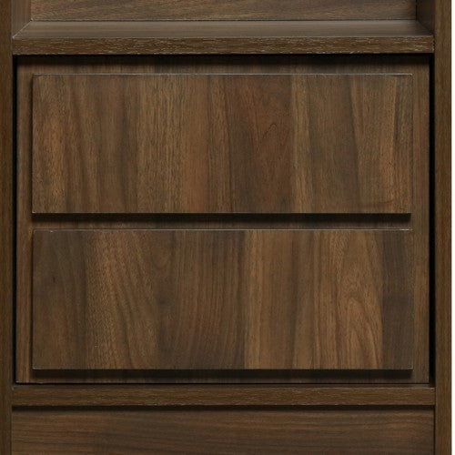 False Drawer Front Nightstand with Woodgrain Details Brown By Casagear Home BM215310