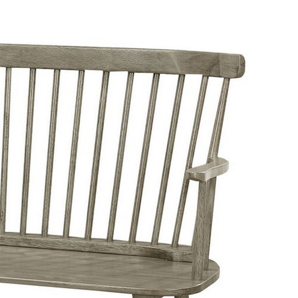 48’ Spindle Back Bench with Splayed Legs Gray By Casagear Home BM215323