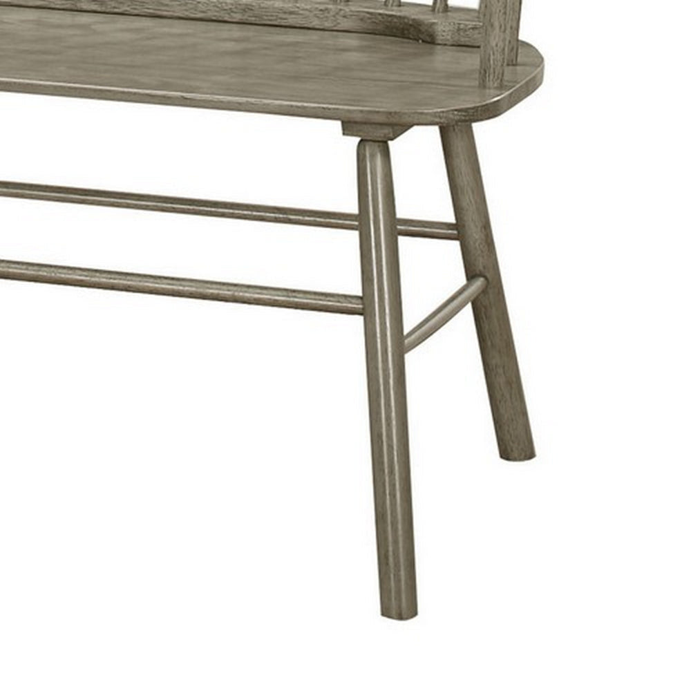 48’ Spindle Back Bench with Splayed Legs Gray By Casagear Home BM215323