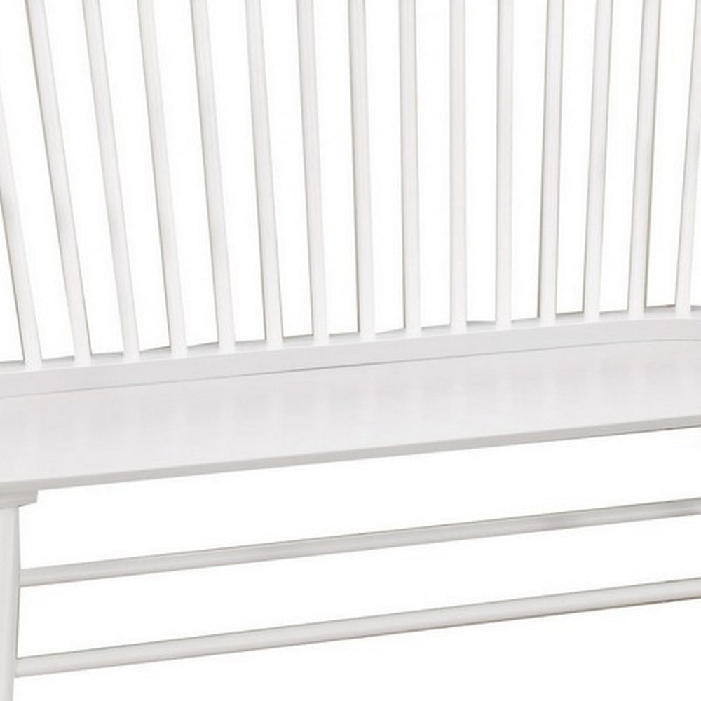 48’ Spindle Back Bench with Splayed Legs White By Casagear Home BM215324