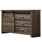 Wooden Dresser with Sliding Barn Door and Drawers Brown By Casagear Home BM215393