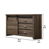 Wooden Dresser with Sliding Barn Door and Drawers Brown By Casagear Home BM215393