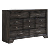 Wooden Dresser with Grain Texture and 7 Spacious Drawers Gray By Casagear Home BM215395