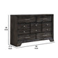 Wooden Dresser with Grain Texture and 7 Spacious Drawers Gray By Casagear Home BM215395