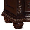 3 Drawer Marble Top Nightstand with Bun Feet Brown By Casagear Home BM215400