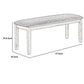 47’ Upholstered Bench with Chamfered Legs White and Gray By Casagear Home BM215419