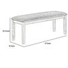 47’ Upholstered Bench with Chamfered Legs White and Gray By Casagear Home BM215419