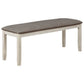 47’ Upholstered Bench with Chamfered Legs White and Gray By Casagear Home BM215419