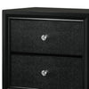 2 Textured Drawer Nightstand with Crystal Knobs Black By Casagear Home BM215425