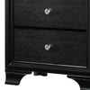 2 Textured Drawer Nightstand with Crystal Knobs Black By Casagear Home BM215425