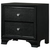 2 Textured Drawer Nightstand with Crystal Knobs Black By Casagear Home BM215425