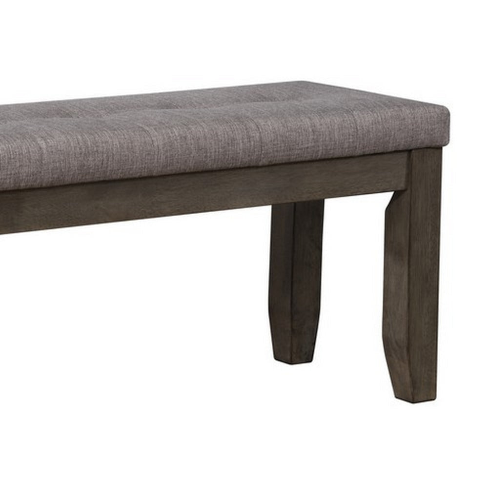 48 Upholstered Dual Tone Bench Brown and Gray By Casagear Home BM215444