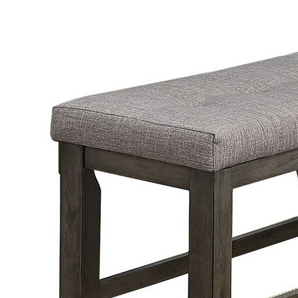 48’ Upholstered Counter Height Bench Gray By Casagear Home BM215451