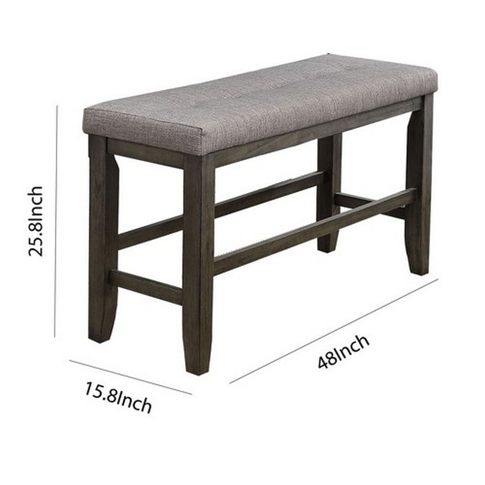 48’ Upholstered Counter Height Bench Gray By Casagear Home BM215451