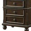 3 Drawer Nightstand with Molded Details and Knobs Brown By Casagear Home BM215468