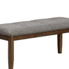 48’ Tufted Upholstered Nailhead Trim Bench Brown and Gray By Casagear Home BM215474