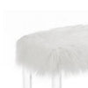 Contemporary Bench with Faux Fur Seat and Acrylic Legs White and Clear By Casagear Home BM215475