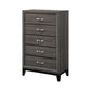 50’ 5-Drawer Chest with Chamfered Feet Gray BM215483