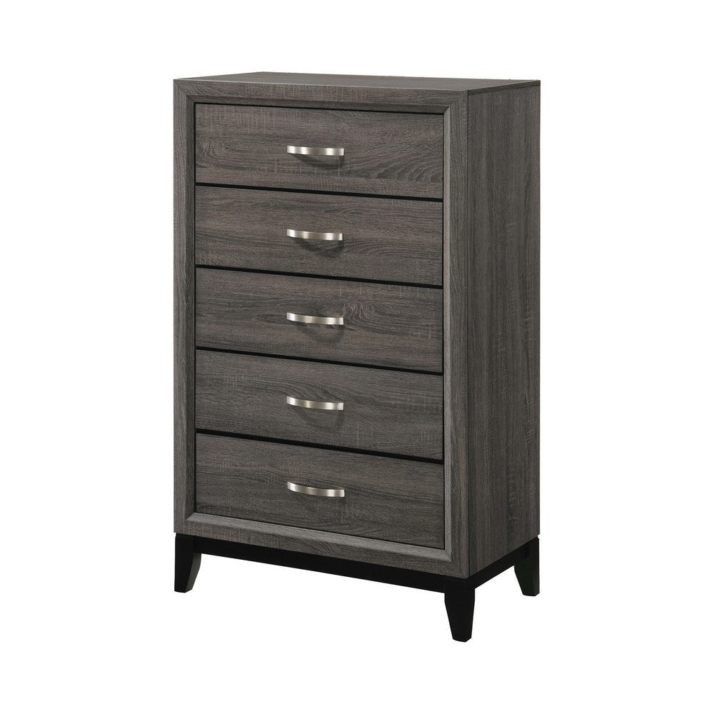 50’ 5-Drawer Chest with Chamfered Feet Gray BM215483