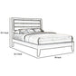 Platform Full Size Bed with Slatted Headboard and Chamfered Feet Brown By Casagear Home BM215493