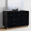 Fabric Upholstered Wooden Dresser with Seven Drawers Black By Casagear Home BM215564