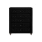 Fabric Upholstered Wooden Chest with Five Drawers Black By Casagear Home BM215565