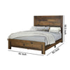 Plank Style Twin Bed with Rustic Details Dark Brown by Casagear Home BM215790