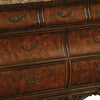 Bombe Shaped Dresser with Carving and Molded Details Cherry Brown By Casagear Home BM215821