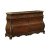 Bombe Shaped Dresser with Carving and Molded Details, Cherry Brown By Casagear Home