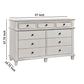 9 Drawer Farmhouse Style Dresser with Metal Knobs and Tapered Feet White By Casagear Home BM215848