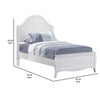 Wooden Twin Size Bed with Camelback Headboard and Flared Legs White By Casagear Home BM215906