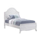 Wooden Twin Size Bed with Camelback Headboard and Flared Legs, White By Casagear Home