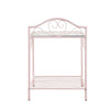 Glass Top Nightstand with and Bottom Shelf Pink BM215931