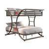 Metal Full Over Full Bunk Bed with Arched Framework and Ladders, Gray By Casagear Home